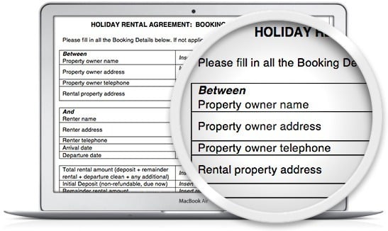 the legal123 holiday rental agreement template is quick and easy