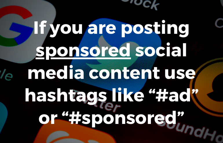 image of social media hashtags to use with sponsored content