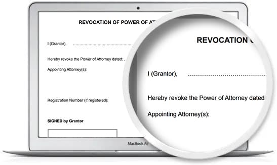 power of attorney revocation form included